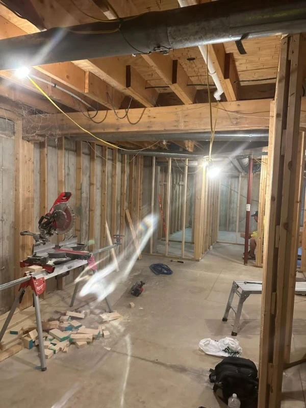 Basement refinishing project